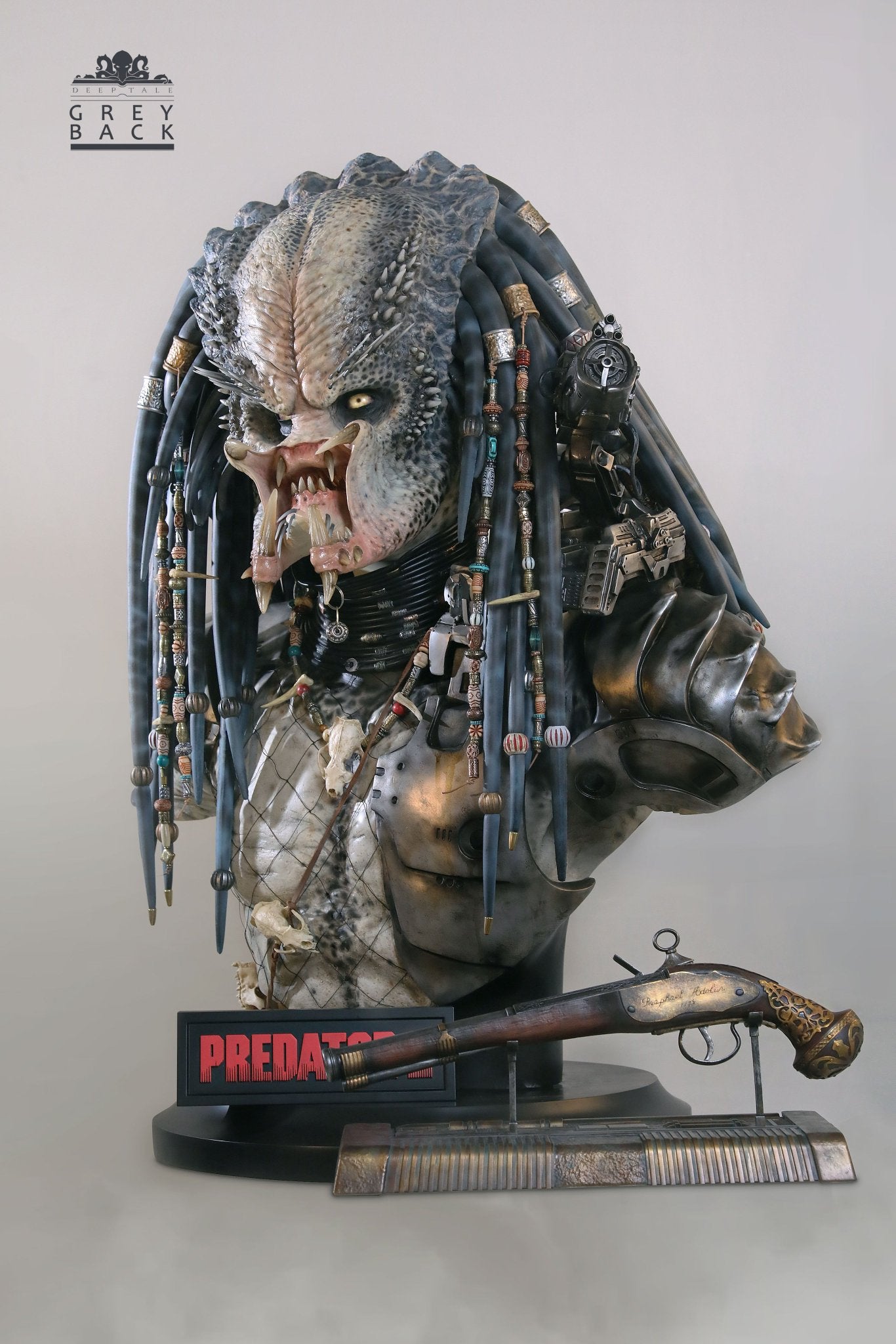 Dark Gray Estatuilla Predator 2 | Greyback Predator (Masterpiece Bust) | Deep Tale Studio | Escala Gigante | Tico Ofertas