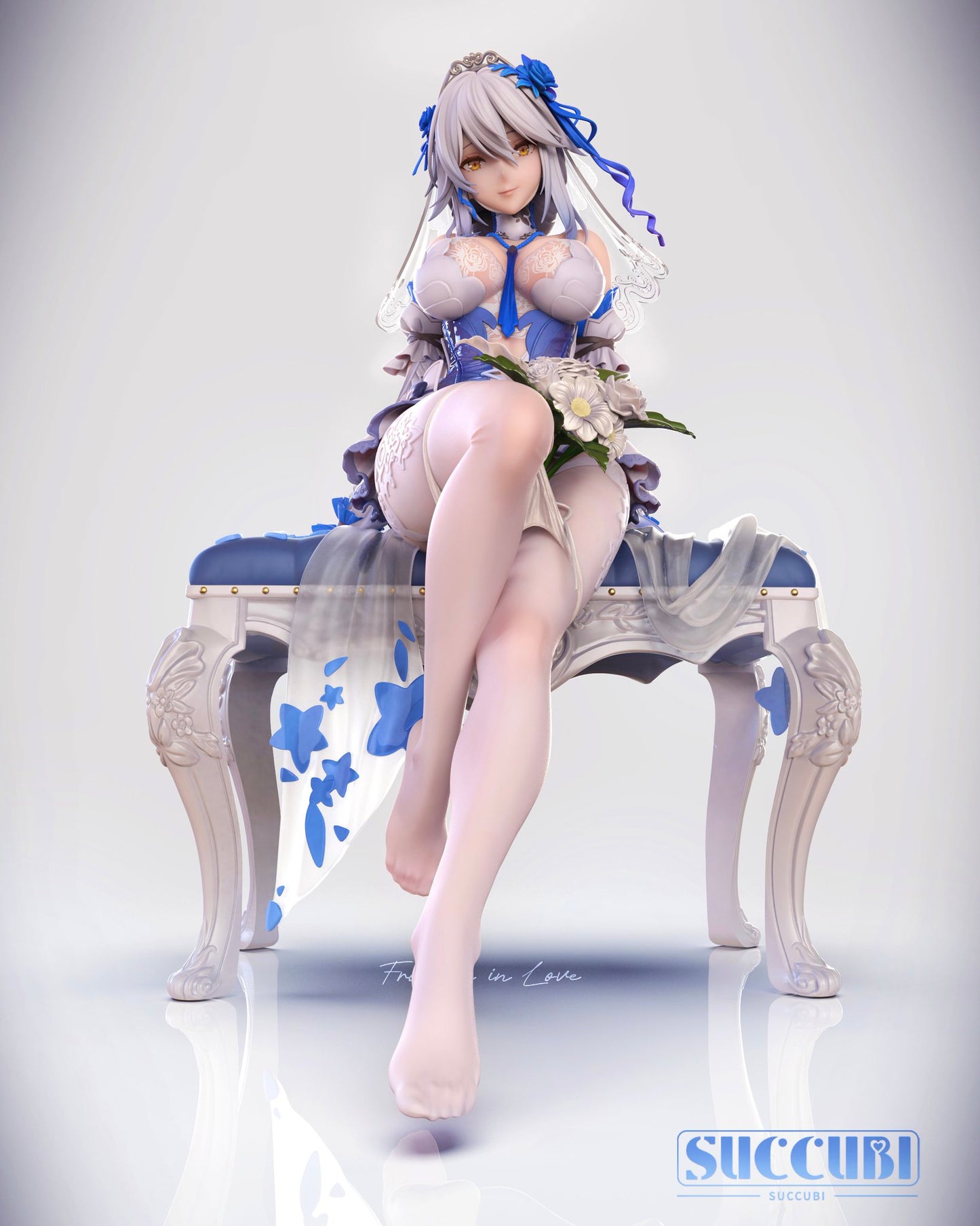 Light Gray Estatuilla SUCCUBI Studio | tienda anime | Lyfe Bestla - Edición Vestido de Novia