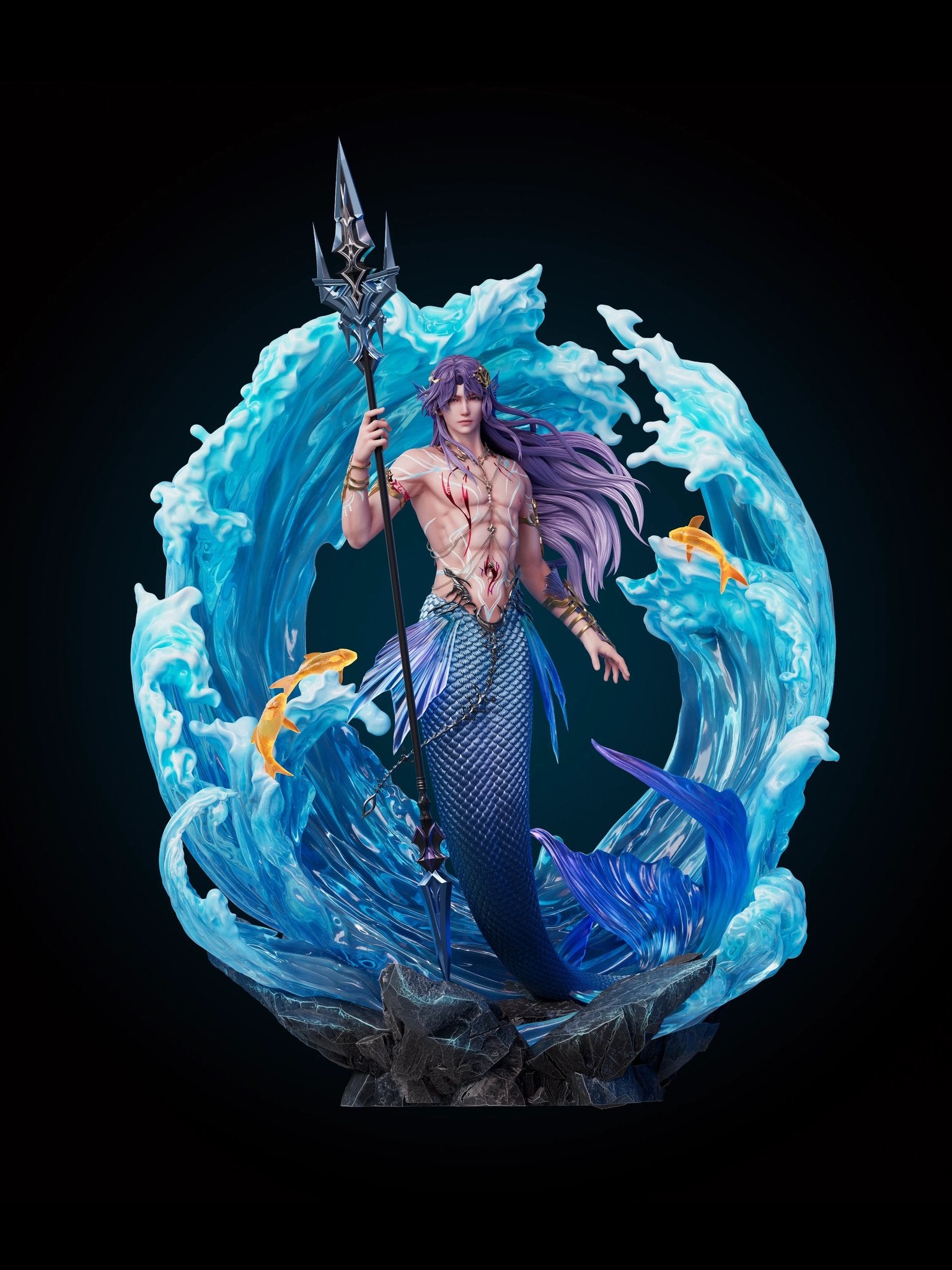 Black Estatuilla Love and Deepspace | Rafayel (Mermaid Statue) | Yun Gu Studio | Escala 1/6 | Tico Ofertas