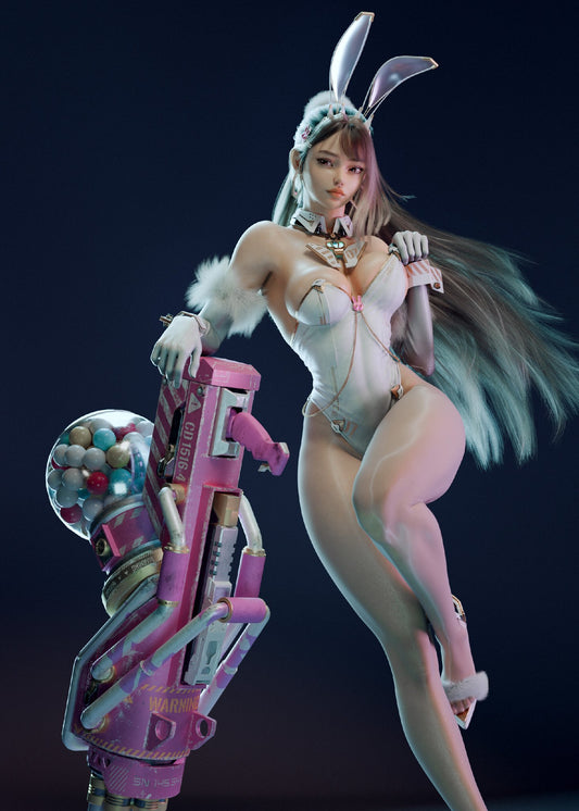 Black Estatuilla White Rabbit | PJ Studio | Versión New Era × Loull_AroLL | Tico Ofertas