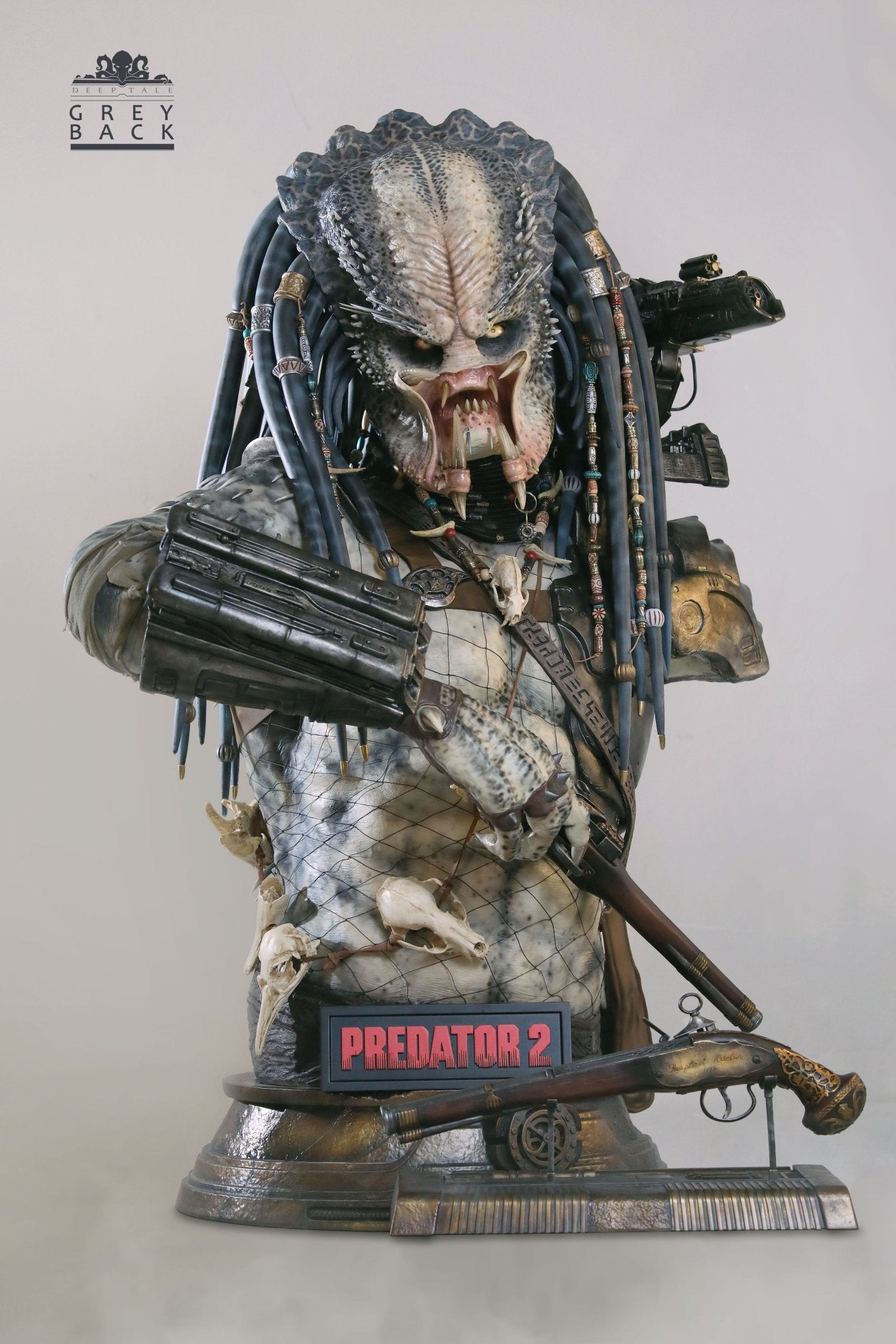 Gray Estatuilla Predator 2 | Greyback Predator (Masterpiece Bust) | Deep Tale Studio | Escala Gigante | Tico Ofertas