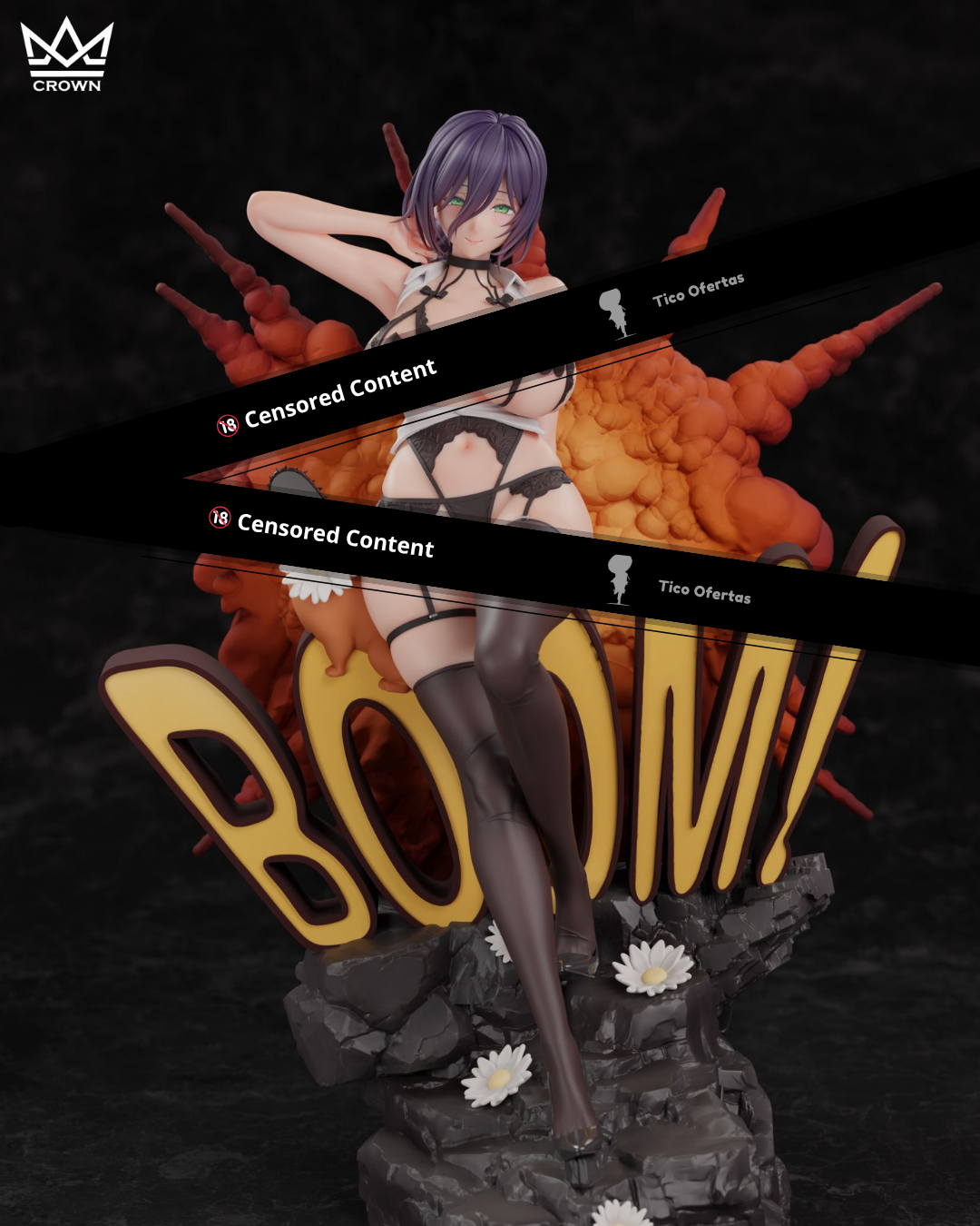 Dark Khaki Estatuilla Chainsaw Man | Reze (BOOM Ver.) | CROWN Studio | Escala 1/6 | Tico Ofertas