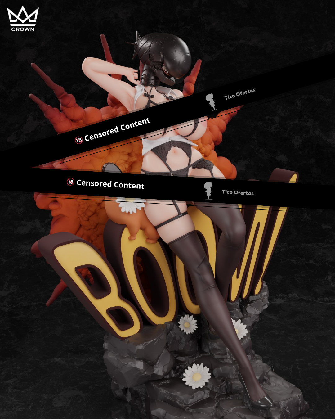 Rosy Brown Estatuilla Chainsaw Man | Reze (BOOM Ver.) | CROWN Studio | Escala 1/6 | Tico Ofertas