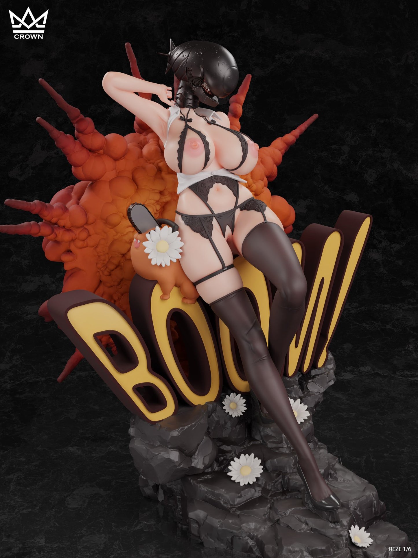 Rosy Brown Estatuilla Chainsaw Man | Reze (BOOM Ver.) | CROWN Studio | Escala 1/6 | Tico Ofertas