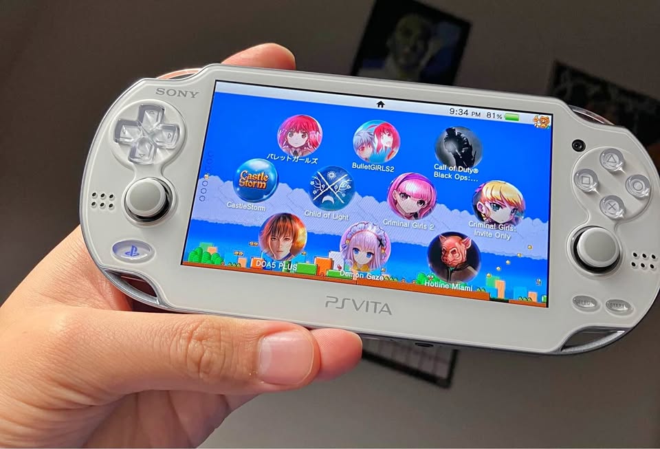 Dark Slate Gray PS Vita FAT Blanca Modificada 128GB | +1000 Juegos (PS Vita, PSP, PS1, Sega, N64, Game Boy) – Edición Japonesa