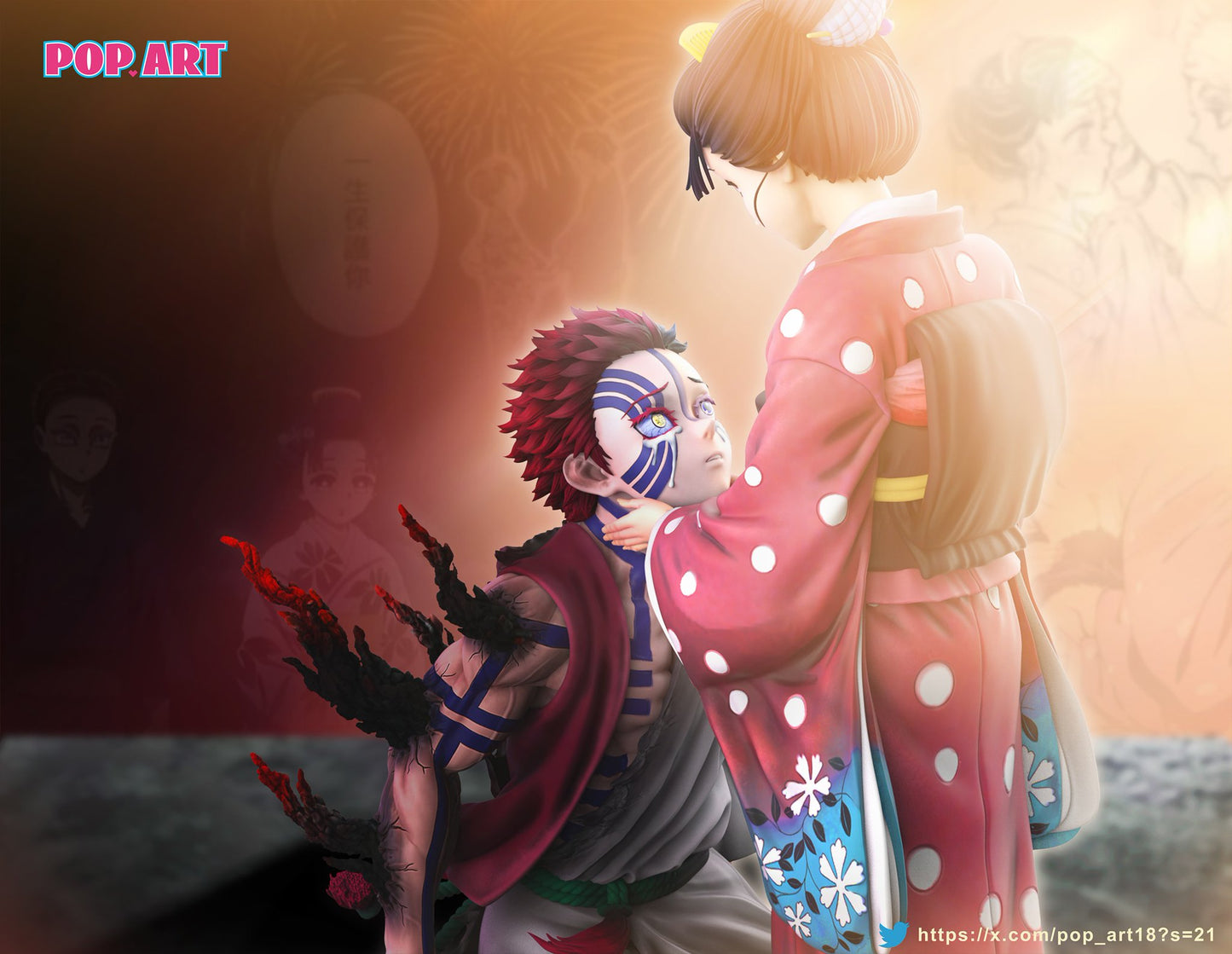 Tan Figura  Demon Slayer | Akaza & Koyuki | POP.ART Studio | Tienda Anime | Tico Ofertas