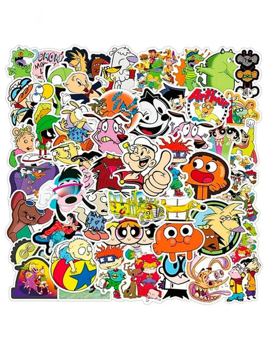 Dark Slate Gray 50PCS Mix Classic Cartoon Anime Stickers
