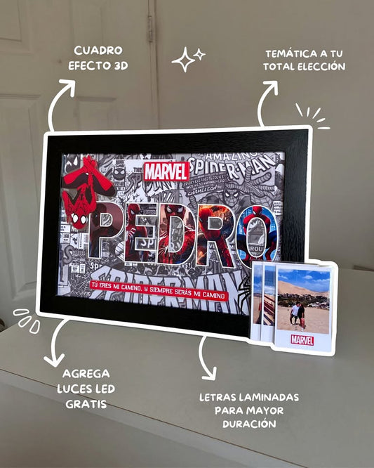 Dim Gray Cuadro 3D Personalizado con luces LED en Costa Rica | Regalo único