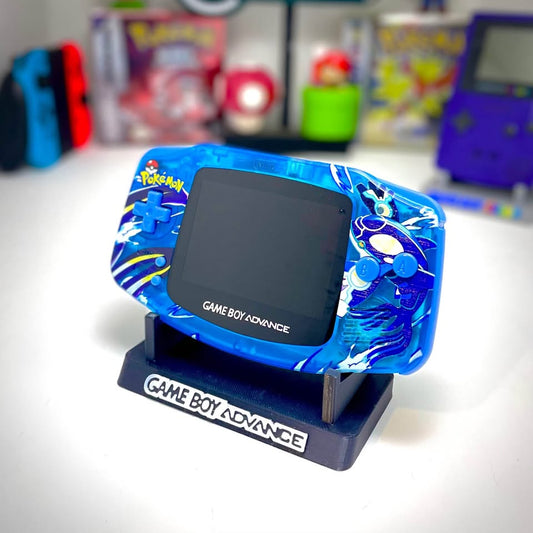 Dark Slate Gray Game Boy Advance edición Kyogre personalizada con pantalla IPS en Costa Rica