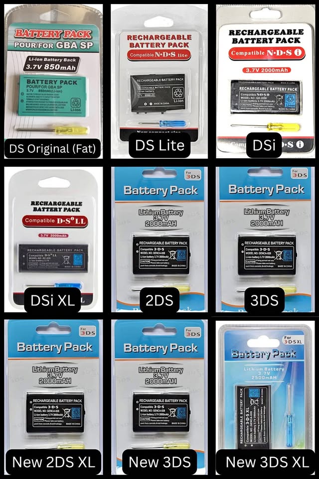 Gray Baterías nuevas para Nintendo DS, 3DS y GBA SP | Costa Rica