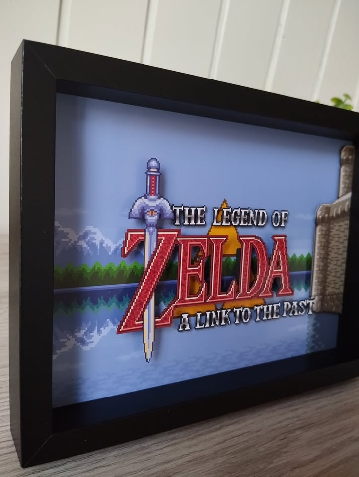 Dark Slate Gray Shadow Box The Legend of Zelda – Decoración Gamer 8bit / 16bit / 32bit