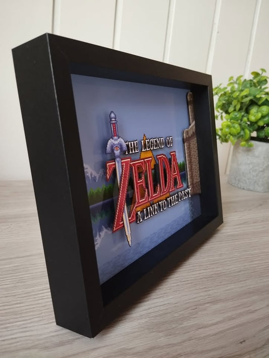 Dark Gray Shadow Box The Legend of Zelda – Decoración Gamer 8bit / 16bit / 32bit