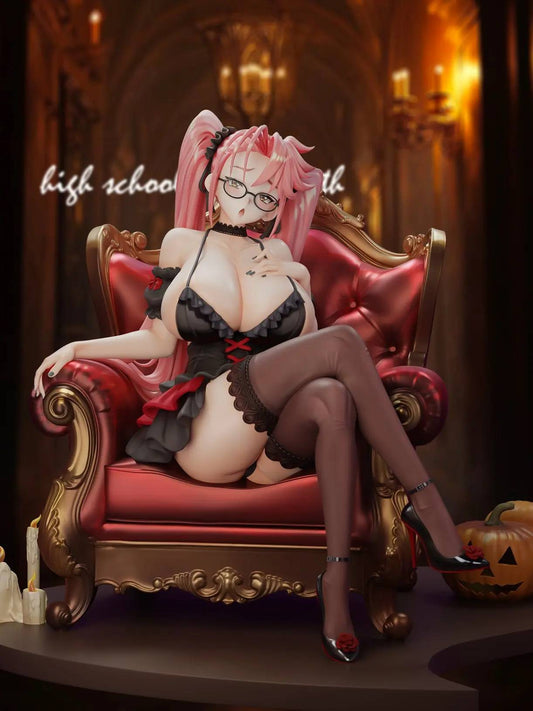 Black Estatuilla Highschool of the Dead | Saya Takagi | Green Tea Studio | Halloween Party Ver. 1/6 | Tico Ofertas