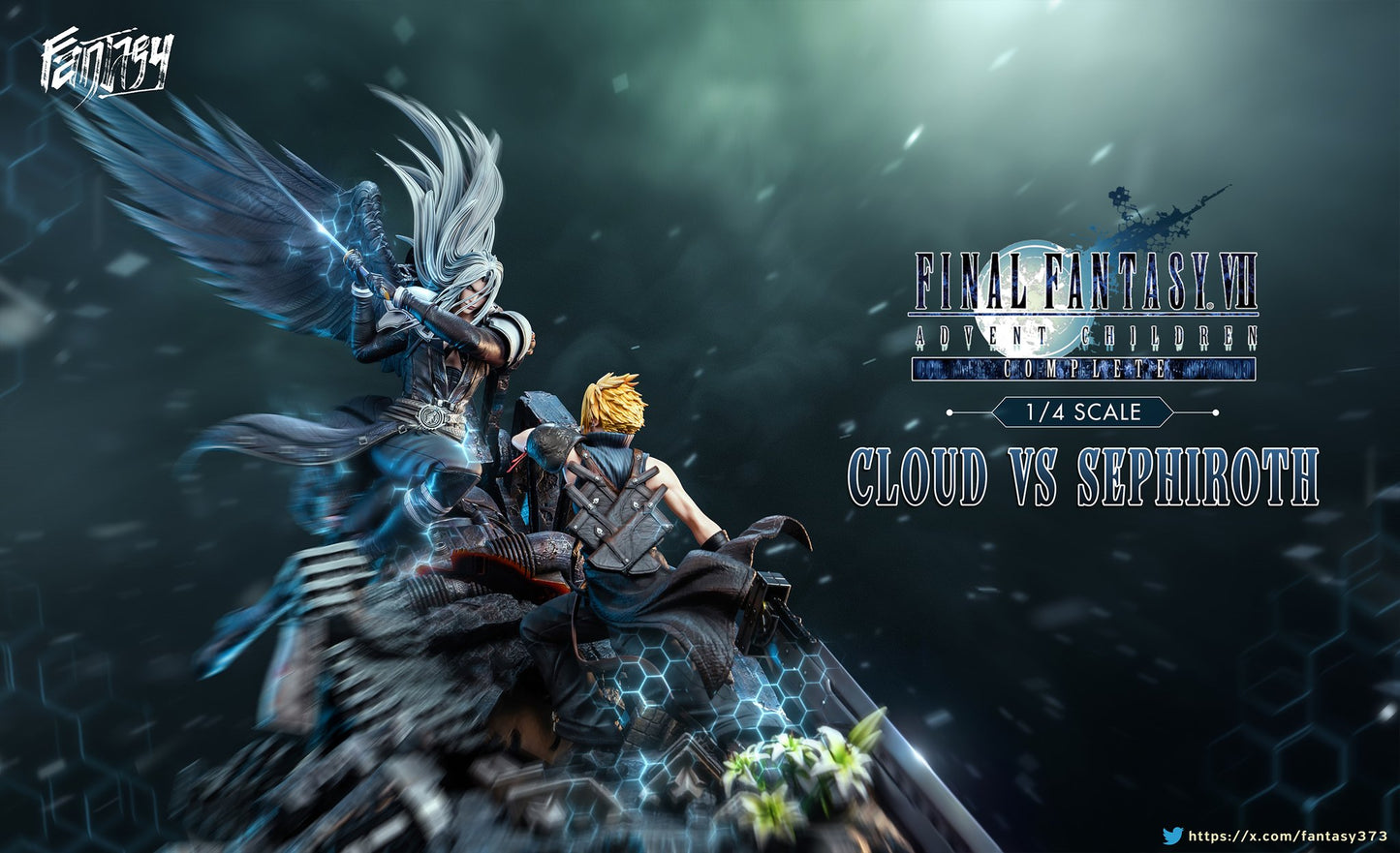Dark Slate Gray Estatuilla Final Fantasy VII | Sephiroth VS Cloud Strife | FANTASY Studio & Dragon Studio | tienda anime | Tico Ofertas