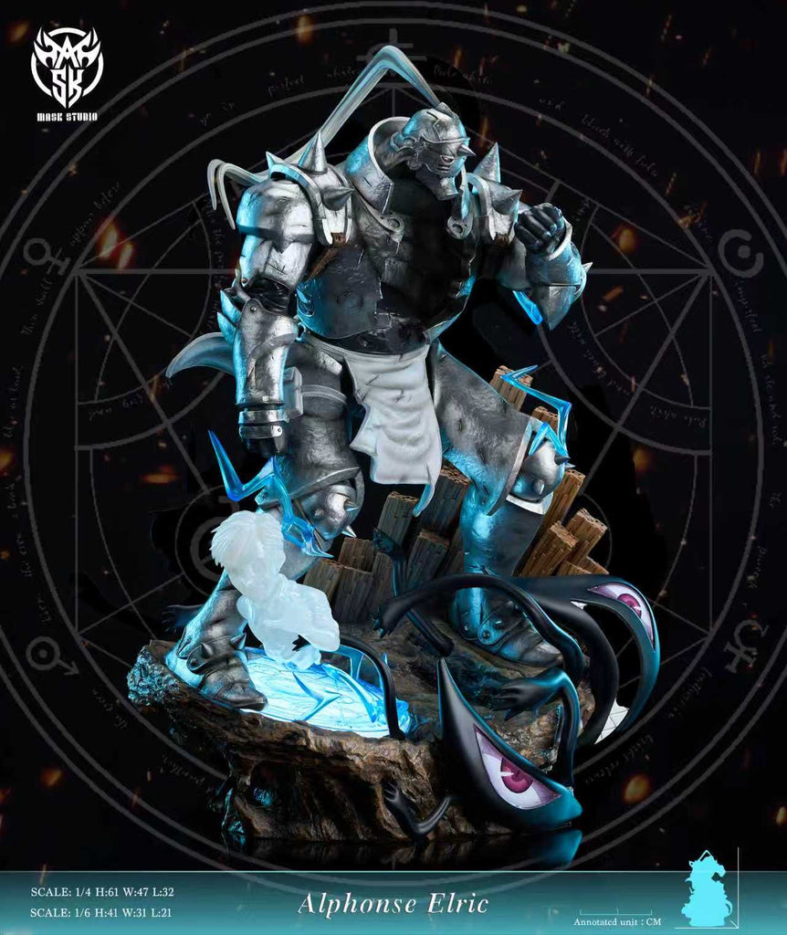 Black Estatuilla Fullmetal Alchemist | Alphonse Elric | Mask Studio | Edición con LED | Tico Ofertas
