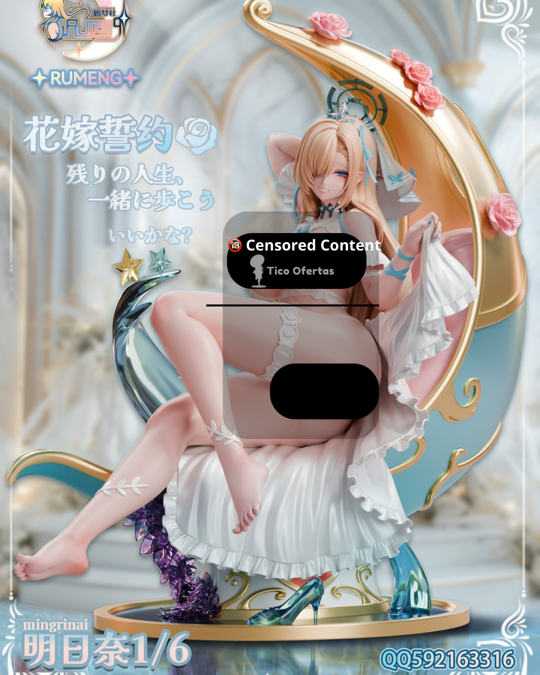 Gray Estatuilla Blue Archive | Ichinose Asuna – Wedding Dress Ver. | RUMENG Studio | Tico Ofertas