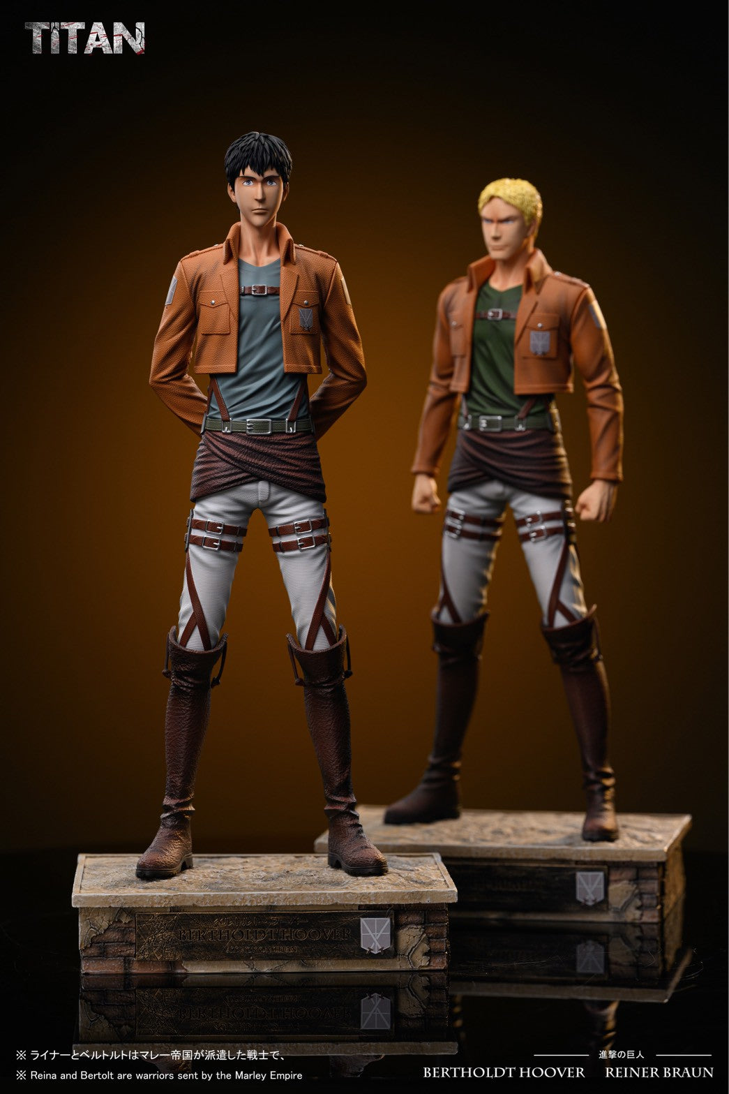 Black Estatuilla Attack on Titan | Reiner Braun & Bertolt Hoover | TITAN Studio | tienda anime | Tico Ofertas