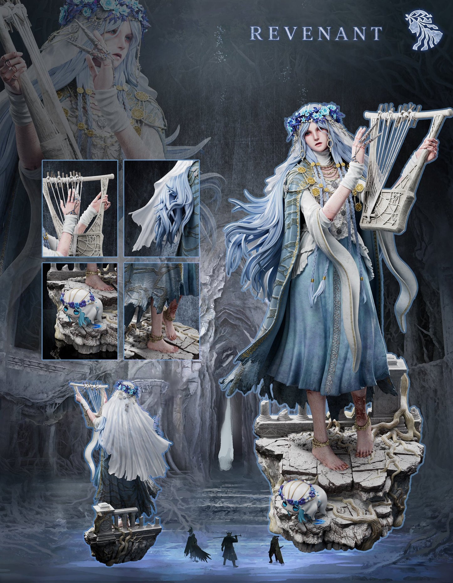 Dark Slate Gray Estatuilla Elden Ring | Revenant | Ashes Studio Tienda Anime | Tico Ofertas