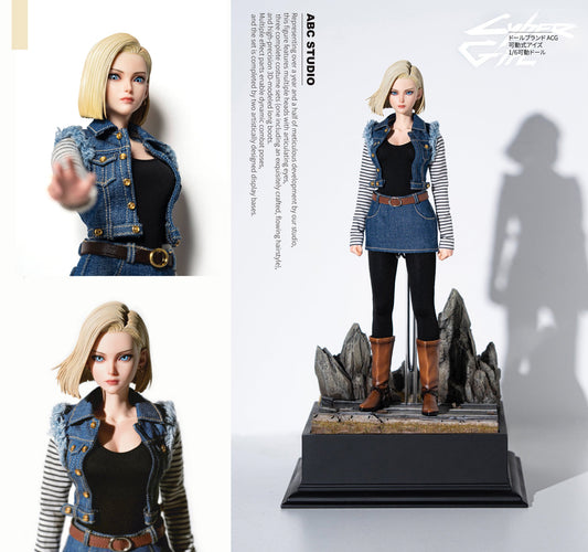 Dark Slate Gray Estatuilla Dragon Ball | Android 18 – Cyber Girl Ver. | ABC Studio | Tico Ofertas