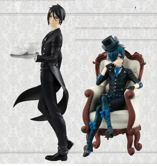 Dark Slate Gray Anime Black Butler - Figura PVC Sebastian Michaelis y Ciel Phantomhive | Figuras Anime Costa Rica, Modelo Book of Murder y Regalo