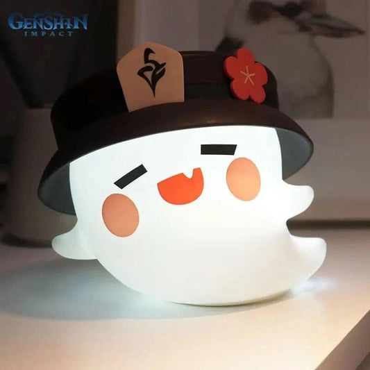 Dark Slate Gray Anime Genshin Impact Night Light Hu Tao Model Dolls Figurine Game Cosplay Ghost Silicone Figures Led Table Lamp Home Decor Toy G