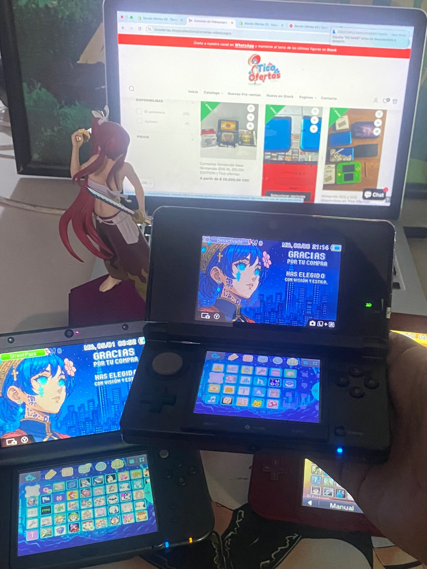 Dark Slate Gray Nintendo 3DS / New 3DS XL / 2DS – Consolas Retro con Hack + Juegos Incluidos