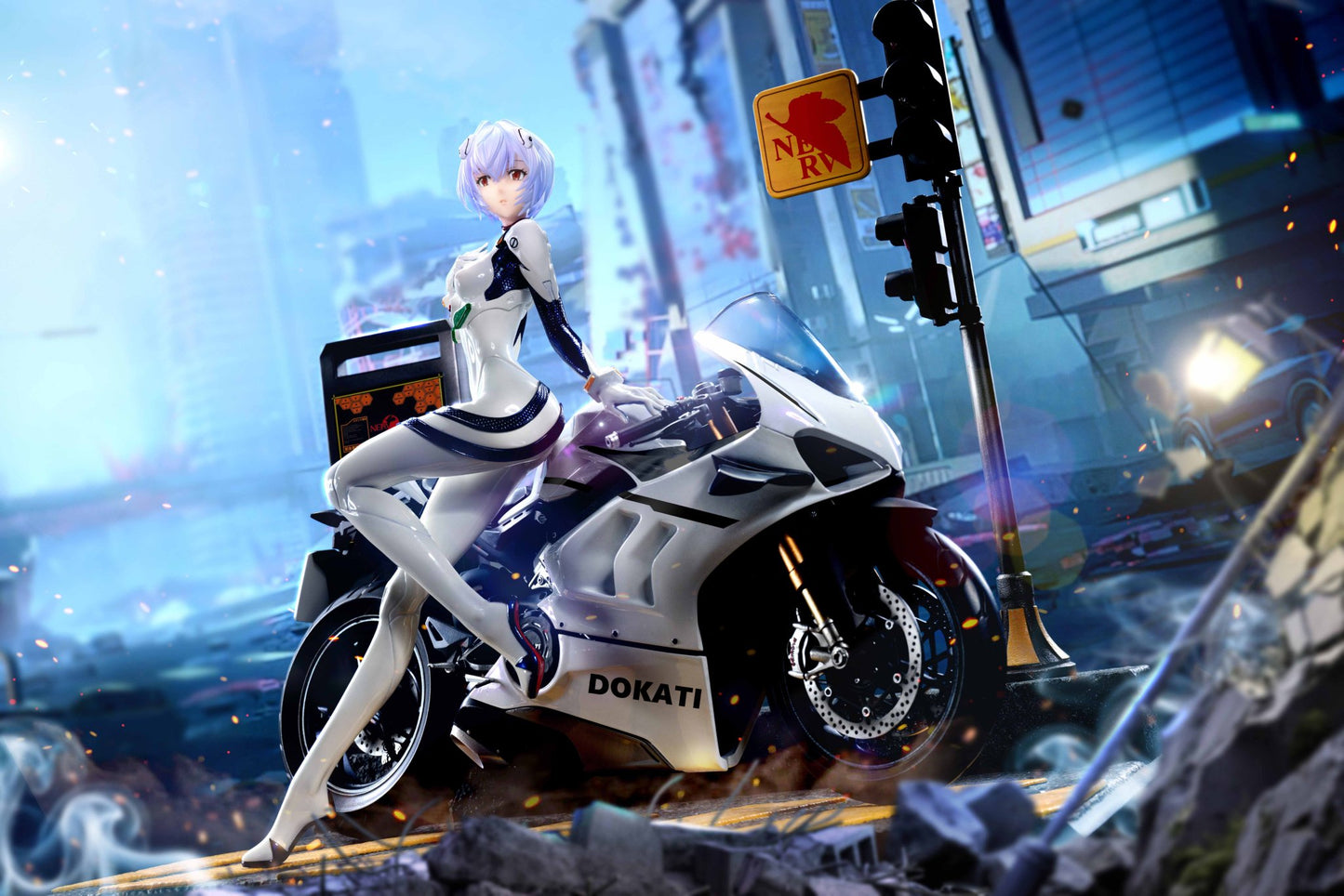 Dark Slate Gray Estatuilla  Neon Genesis Evangelion | Ayanami Rei  Motorcycle Tienda Anime | Tico Ofertas