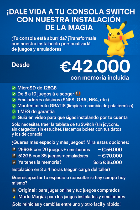 Dark Cyan ¡DALE VIDA A TU CONSOLA SWITCH CON NUESTRA INSTALACIÓN DE LA MAGIA!