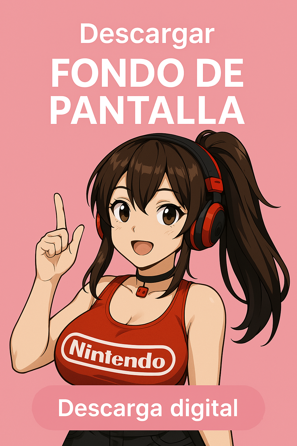 Dark Salmon ¡Descargá el fondo oficial de Aiko, tu chica AI gamer favorita! NINTENDO