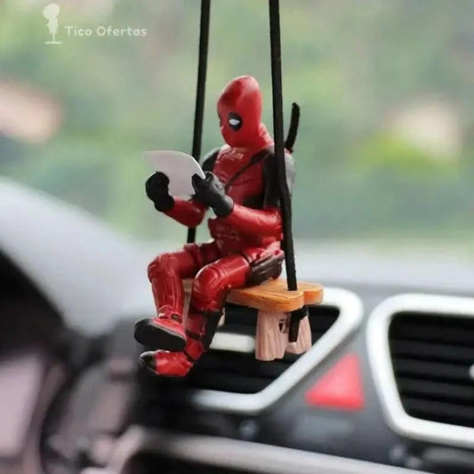 Dark Gray Colgante para Espejo Retrovisor de Deadpool - Accesorio Interior de Auto | Mini Figura de Acción para Decoración y Regalo en Costa Rica