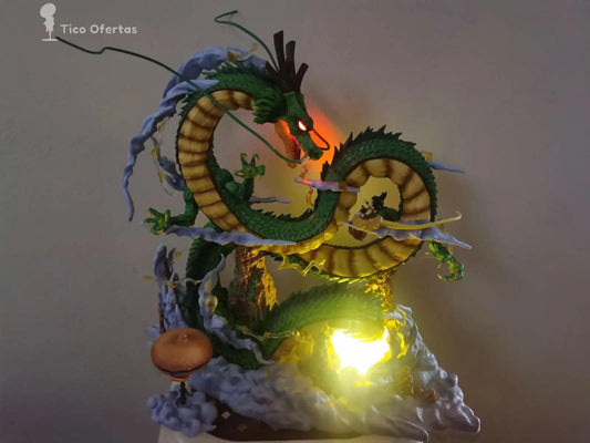 Dim Gray Figura Anime Dragon Ball Z 22CM - Shenron con Kid Goku | Figuras Anime Costa Rica, Modelo PVC de Acción, Estatua Coleccionable y Juguete