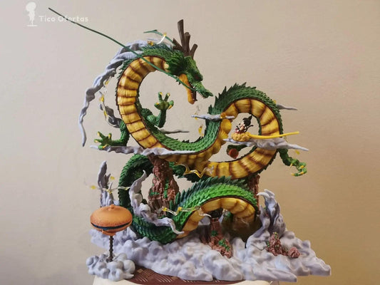 Dark Gray Figura Anime Dragon Ball Z 22CM - Shenron con Kid Goku | Figuras Anime Costa Rica, Modelo PVC de Acción, Estatua Coleccionable y Juguete