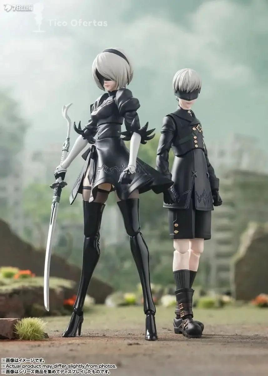 Dark Gray Figura Anime Nier: Automata 2B - Bandai S.H.Figuarts Original | Figuras Anime Costa Rica, Modelo de Acción SHF, Juguete Terminado y Regalo para Niños
