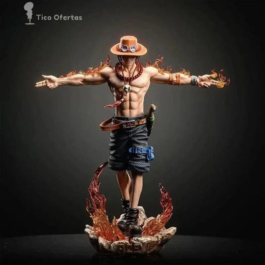 Black Figura Anime One Piece 28cm - Portgas D. Ace | Estatua de Acción PVC Coleccionable | Modelo para Niños y Regalo de Navidad en Costa Rica