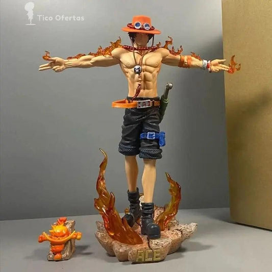 Dim Gray Figura Anime One Piece 28cm - Portgas D. Ace | Estatua de Acción PVC Coleccionable | Modelo para Niños y Regalo de Navidad en Costa Rica