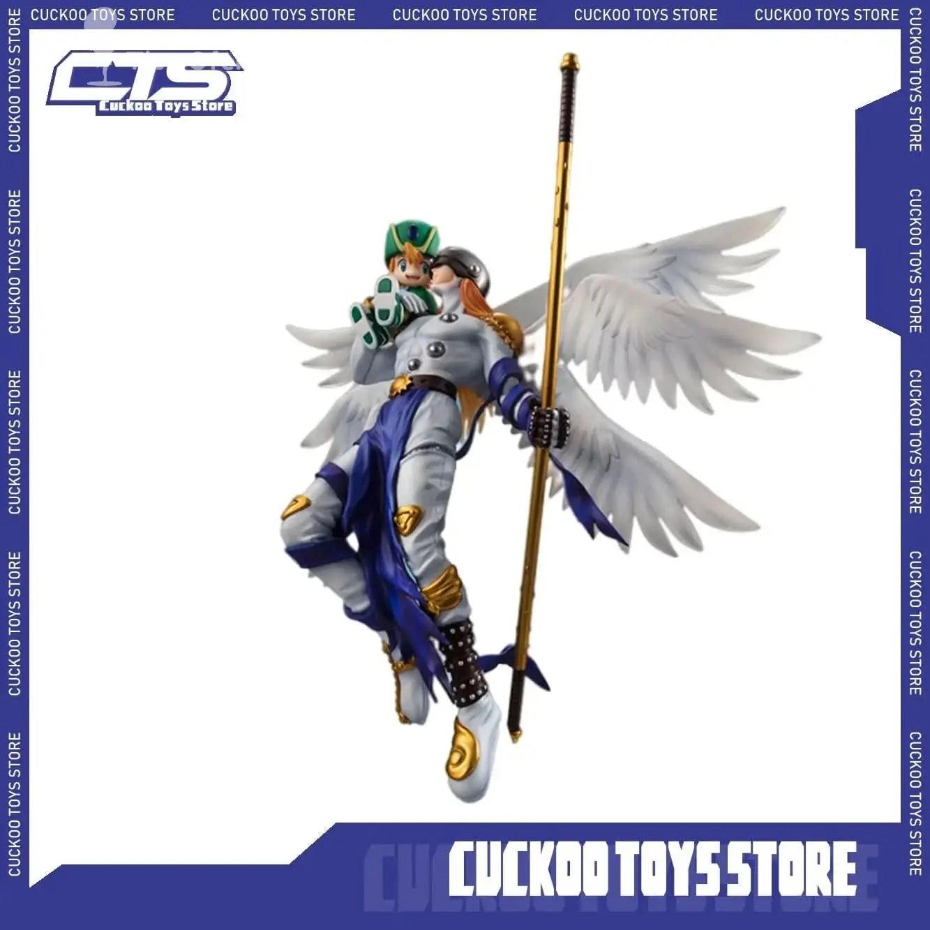 Dark Slate Blue Figura Digital Monster - Angewomon y Magnaangemon con Luz | Figuras Anime Costa Rica, PVC, Modelo de Colección Bandai y Regalo