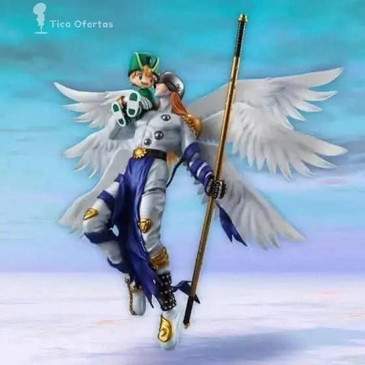 Light Steel Blue Figura Digital Monster - Angewomon y Magnaangemon con Luz | Figuras Anime Costa Rica, PVC, Modelo de Colección Bandai y Regalo