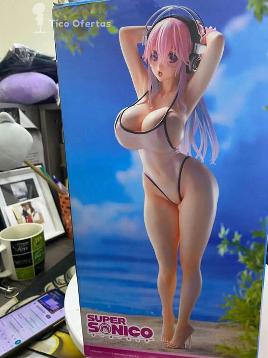Slate Gray Figura de Acción Wave DreamTech Super Sonico 25cm | Edición para Coleccionistas Adultos | Modelo 1/7 Unisex