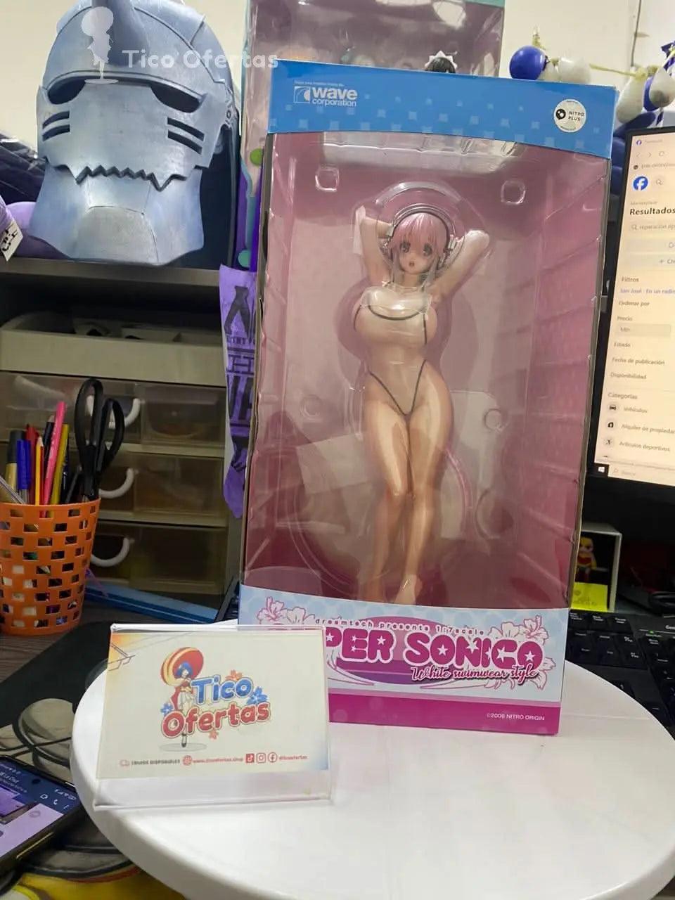 Dark Gray Figura de Acción Wave DreamTech Super Sonico 25cm | Edición para Coleccionistas Adultos | Modelo 1/7 Unisex