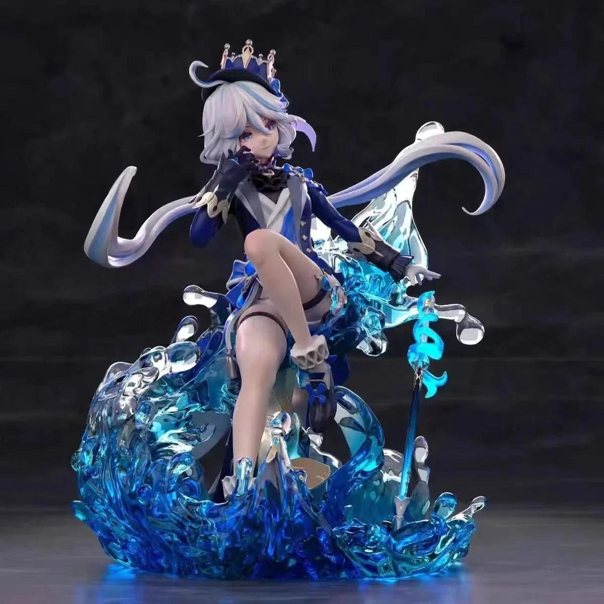 Dark Slate Gray Genshin Impact Action Figurals Furina Game Character Sculpture Anime Statue Figures Cartoon Collectible Model Toy