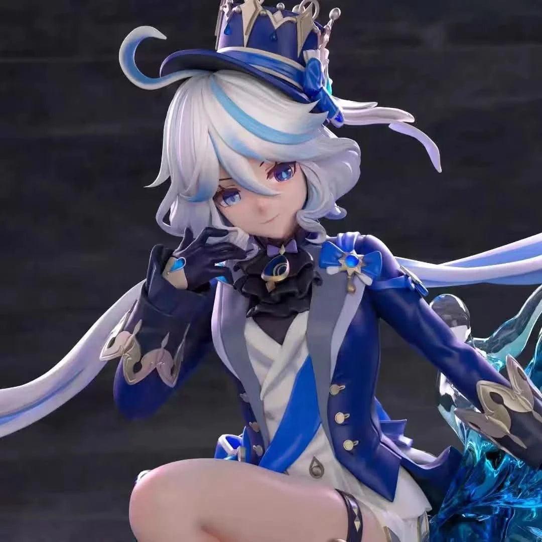 Dark Slate Gray Genshin Impact Action Figurals Furina Game Character Sculpture Anime Statue Figures Cartoon Collectible Model Toy
