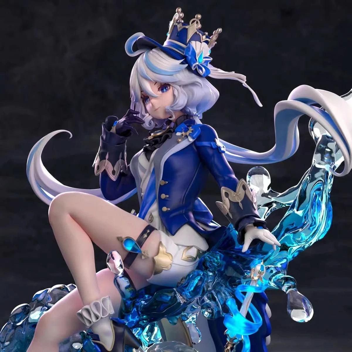 Gray Genshin Impact Action Figurals Furina Game Character Sculpture Anime Statue Figures Cartoon Collectible Model Toy