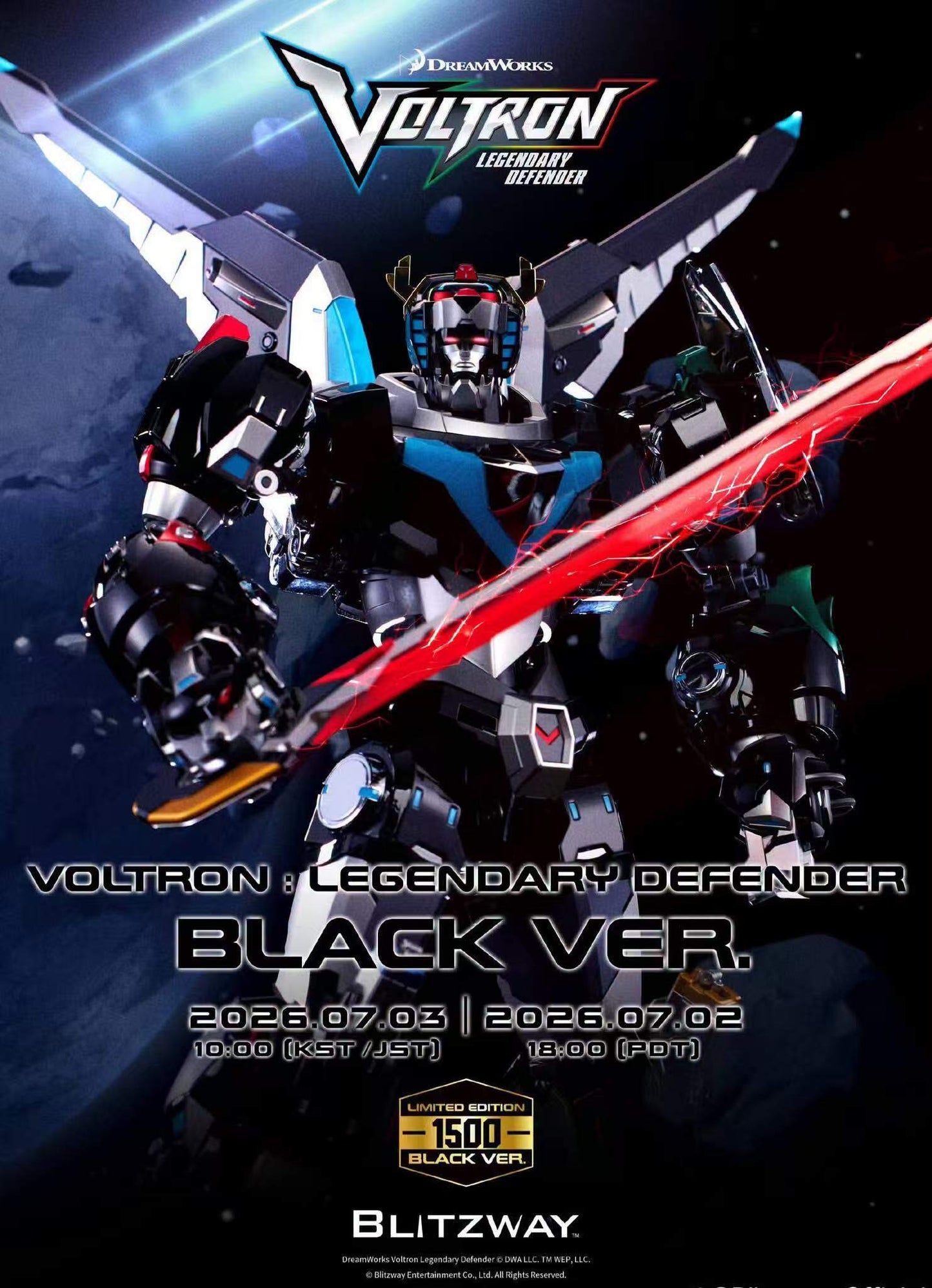 Estatuilla Voltron: Defender of the Universe | CARBOTIX Voltron Black Ver. | BLITZWAY | Tienda Anime | Tico Ofertas