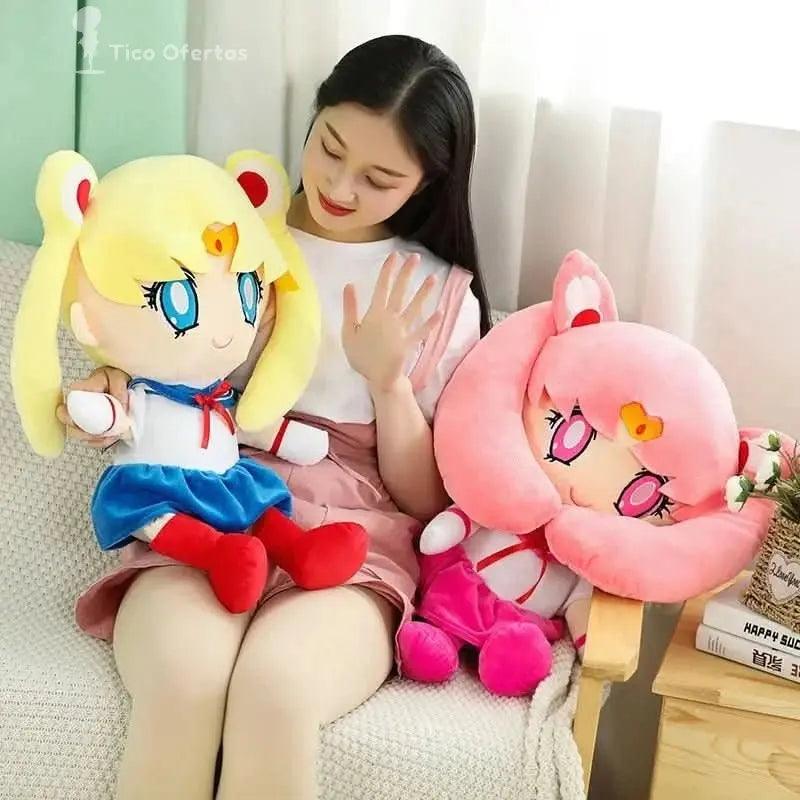 Light Gray Muñeco de Peluche 25CM Sailor Moon - Gato Luna y Liebre Luna | Figuras Anime Costa Rica, Juguete Kawaii, Regalo para Decoración del Hogar y Dormitorio
