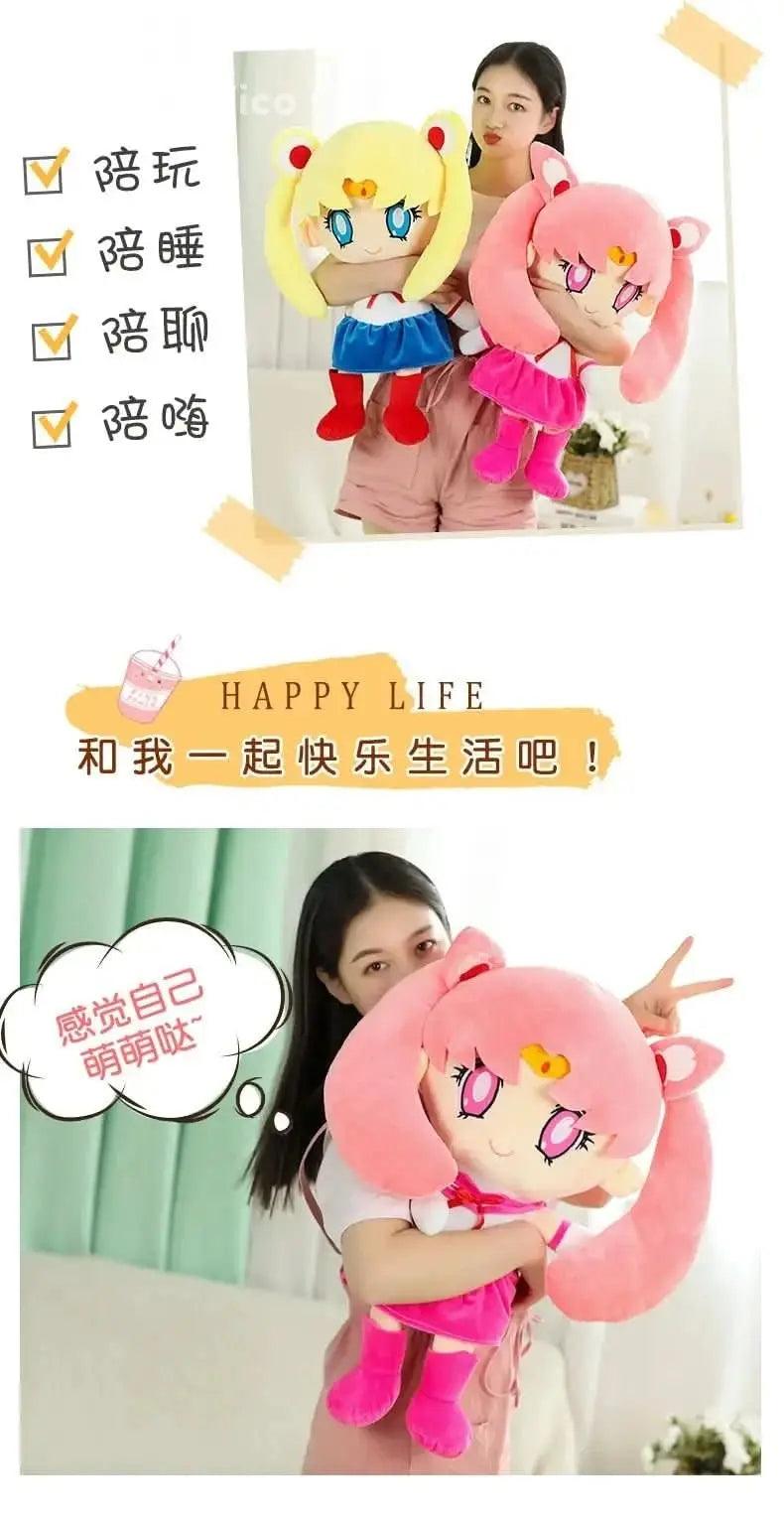 Light Gray Muñeco de Peluche 25CM Sailor Moon - Gato Luna y Liebre Luna | Figuras Anime Costa Rica, Juguete Kawaii, Regalo para Decoración del Hogar y Dormitorio