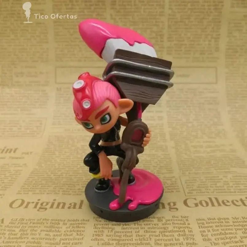 Dark Khaki New 10cm Version Q  Anime Game  Splatoon Squid Niang Amiibo PVC Action Figure Collectible Model Toys Kid Gift