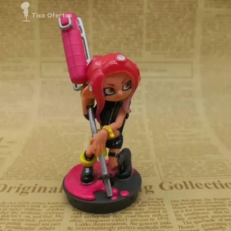 Dark Khaki New 10cm Version Q  Anime Game  Splatoon Squid Niang Amiibo PVC Action Figure Collectible Model Toys Kid Gift