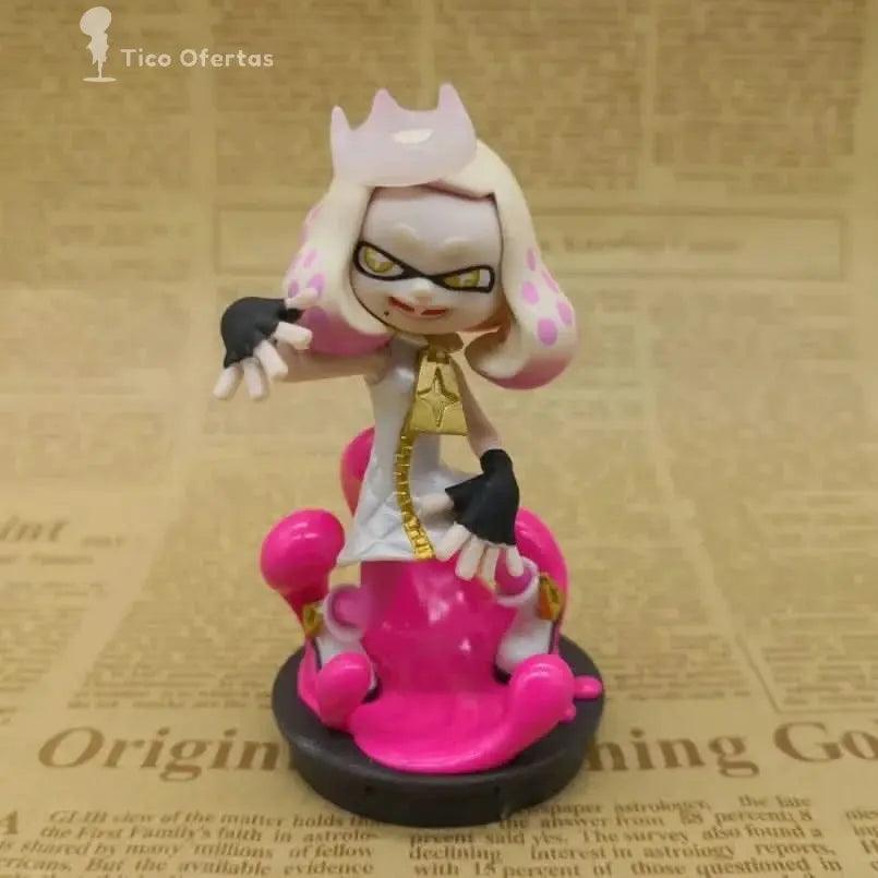 Dark Khaki New 10cm Version Q  Anime Game  Splatoon Squid Niang Amiibo PVC Action Figure Collectible Model Toys Kid Gift