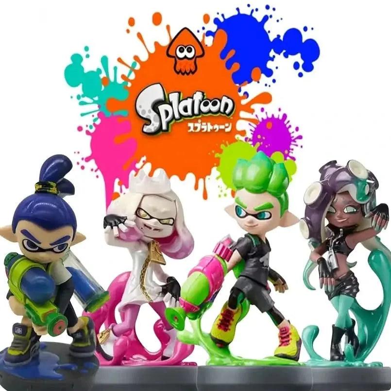 Gray New 10cm Version Q  Anime Game  Splatoon Squid Niang Amiibo PVC Action Figure Collectible Model Toys Kid Gift