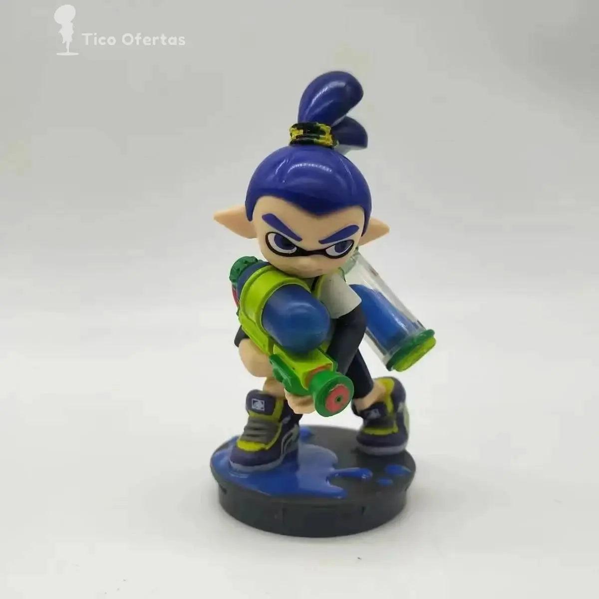 Light Gray New 10cm Version Q  Anime Game  Splatoon Squid Niang Amiibo PVC Action Figure Collectible Model Toys Kid Gift